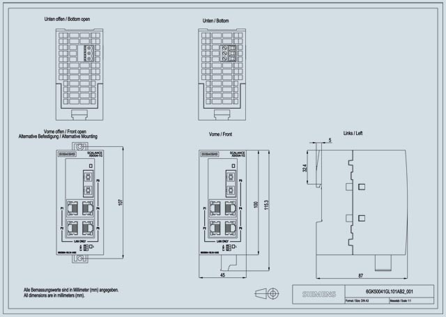 Неуправляемые коммутаторы SCALANCE XB-000 Siemens 6GK5004-1GL10-1AB2