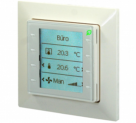 QMX3.P36F арт: Модуль комнатный с KNX PL-Link, датчиком температуры, конфигурируемый с квадратной белой рамкой CEE/VDE (тип A)